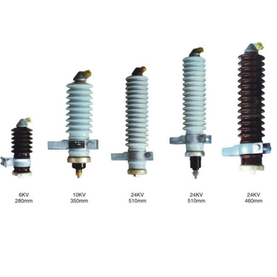 Good quality 11KV 33KV porcelain high voltage surge arrester metal oxide silicone rubber / porcelain lightning arrester